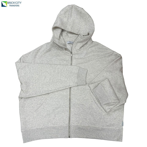 Marble White Zip-up oversized Hoodie