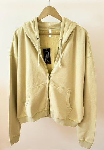 Unisex Acid Washed Hoodie Light Green